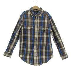 ポロ ラルフローレン POLO RALPH LAUREN シャツ ネルシャツ 長袖 コットン チェック ブルー 青 グレーブラウン 茶 アイボリー 150/76