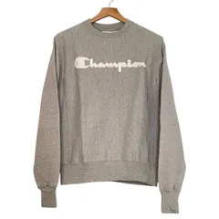 【Champion】立体ロゴスウェット｜メンズM相当｜グレー｜王道デザイン｜古着｜クルーネック カジュアル