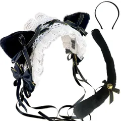 新品★ 猫耳 ヘッドドレス 尻尾セット　ロリータ ゴスロリ