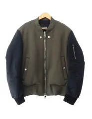 ニールバレット Neil Barrett Bi-material Zip-front Bomber Jacket バイマテリアル ジップ フロント ボンバー ジャケット ブルゾン BSP003C-R003C S カーキ ブラック ●241203のサムネイル