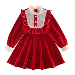 子供服 キッズ 女の子 長袖 ワンピース クリスマス 子供 サンタドレス サンタ 衣装 サンタクロース 赤 レッド フォーマル パーティー プレゼントxiaokb37