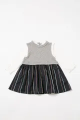 BIZZU/変わり編み天竺×ストライプワンピース　新品子供服90 キッズ 女の子のサムネイル