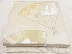 平和屋着物■六通柄袋帯　唐織　雲取り扇面文　金銀糸　逸品　n-ip1579