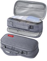 新品　ペンケース 大容量 筆箱 シンプル 5層 多機能 おしゃれ ふでばこ 強力な分類と収納力 収納ポーチ 男の子 中学生 高校生 大人 大学生向け 安全設計 学習用品整理 旅行 出張に最適 (グレー)