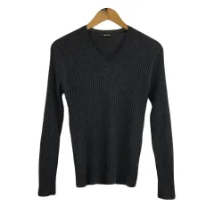 コムサメン COMME CA MEN セーター ニット プルオーバー Vネック リブ メランジ 無地 長袖 M グレーのサムネイル
