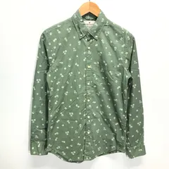 (^w^)b AMERICAN EAGLE アメリカンイーグル アウトフィッターズ 長袖 ロングスリーブ 花柄 総柄 フラワー シャツ カーキ メンズ XS
