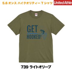 ☆送料無料☆GET HOOKED プリントTシャツ 5001【インディゴ】文字変更