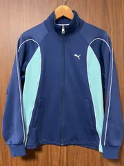 美品 PUMA レディース トラックジャケット L ネイビー×スカイブルー 日本製