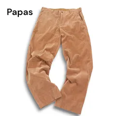 Papas パパス 秋冬 ロゴ カシミヤ混★ ストレッチ コーデュロイ パンツ Sz.S メンズ キャメル 日本製のサムネイル