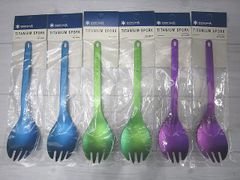 スノーピーク snow peak  TITANIUM SPORK 6本セット SCT-004BL/PR/GR テーブルウェア チタン 先割れスプーン【未使用】MO11045TUD【Shops 匿名配送】