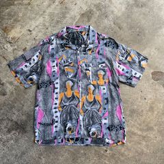 古着 インパクト・雰囲気が抜群な 総柄シャツ アメカジメンズ レディース ヴィンテージ商品番号053