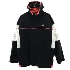 adidas アディダス ロゴプリント フーディ ジャケット L ブラック トレーニング レディース 古着