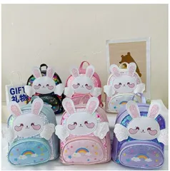 ベビー リュック 女の子 通園 リュックサック ウサギ 可愛い キッズ 保育園 バックパック 子ども リュック 幼稚園 キッズ 子供用 キッズリュック 軽量 入園 通学 遠足 バッグ 塾 プレゼント 入園プレゼント 贈り物 お泊り 旅行 調節可能 おしゃれ