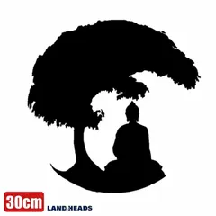 車 ステッカー 30cm 神様 仏陀 座禅 お祈り 仏様 給油口 おもしろ バイク かっこいい カー用品 かわいい シール おしゃれ 転写式 黒 送料無料 st2038-30