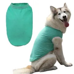 RIOSTUDIO 犬服 春 夏 (2XL～5XL大型犬専用サイズ) 犬の服 夏用 タンクトップ 無地 Tシャツ シンプル 涼しい 通気 ノースリーブベスト わんこ服 小型犬 中型犬 大型犬 猫服 防虫 抜け毛防止 ルームウェア 犬用 [⑦ブルーグリーン]