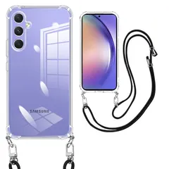 weiaoluo Samsung Galaxy A54 ケース クリア ショルダー SC-53D SCG21 スマホケースギャラクシー A54 カバー 耐衝撃 バンパー tpu 肩掛け 斜めかけ 首掛け 縄掛け A54 5Gカバー 透明 ック ストラップ付 0