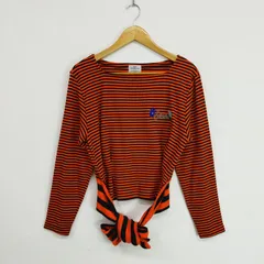 RENOMA S.T.A.R femme レノマ 日本製 ボーダー 裾ドロー 刺繍ロゴ ボートネック 長袖 カットソー バスクシャツ ロンT 90s 00s 古着 VINTAGE レディース サイズ 38 LG35