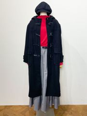 【新品・未使用】ロングフーディーダッフルコート Bab  Bou Jeloud ブージュルード ダッフルコート ロングコート アウター 体形カバー 色違いあり ブラック 黒
