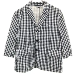 BLACK COMME des GARCONS ブラックコムデギャルソン 日本製 チェック柄 ジャケット M ホワイト レディース 古着のサムネイル