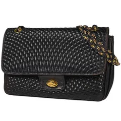 バリー BALLY ロゴ チェーン ショルダーバッグ キルティング ターンロック ショルダーバッグ レザー ブラック レディース 【中古】