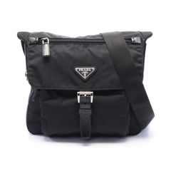 プラダ PRADA ショルダーバッグ 1BD994 ブラック ナイロン レザー ショルダーバッグ レディース Used A