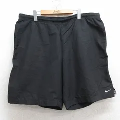 W42/古着 ナイキ NIKE ショート パンツ ショーツ メンズ 00s ワンポイントロゴ 大きいサイズ 黒 ブラック 25jul01 中古 ボトムス 短パン シ