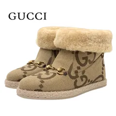 未使用 グッチ GUCCI ブーツ ショートブーツ ムートンブーツ 靴