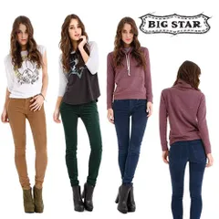 ビッグスター BIG STAR スキニーパンツ コーデュロイ パンツ ボトムス レディース 秋 冬 ストレッチ きれいめ 細見え ローライズ ブランド ハンター グリーン