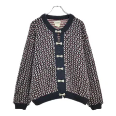 90年代 ノルウェー製 L.L.Bean エルエルビーン チロリアンニットカーディガン アウトドア バーズアイ(レディース X-LARGE)中古 古着 V1777