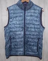送料無料! USED ユニクロ UNIQLO　ダウンベスト V-13 　BLUE系　L