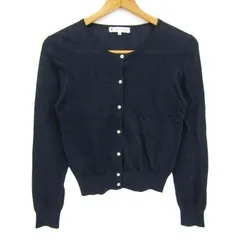 クミキョク カーディガン トップス 長袖 クルーネック リネン混 レディース 2サイズ ネイビー 組曲 【中古】