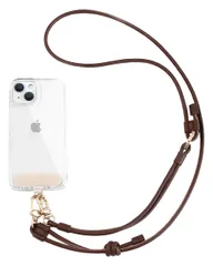 wizu スマホショルダー ハンドストラップ 2Way スマホストラップ レザー ショルダーストラップ 首掛けストラップ 長さ調整可能 ネックストラップ 肩掛け 斜め掛け ストラップ ストラップホルダー 落下防止 ブラウン [ブラウン]