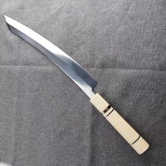 切り付け　V金10号　本焼　鬼反り　柳刃　包丁　和包丁　白　八角柄 330mm