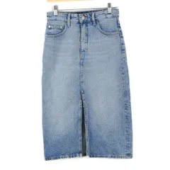 ザラ デニムスカート スリット ストレッチ ボトムス レディース USA XSサイズ ライトブルー ZARA 【中古】