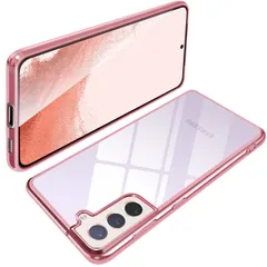 【在庫処分】透明 ギャラクシーS22 カバー SCG13 TPU 薄型 SC-51C 軽量 クリア 耐衝撃 ケース メッキ加工 ソフトケース S22 人気 Galaxy 保護カバー(ローズゴールド)のサムネイル
