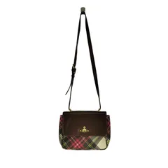 ヴィヴィアンウエストウッド Vivienne Westwood オーブ タータンチェックレザーショルダーバッグ レディース 表記無 