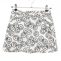 【美品】パーリーゲイツ スカート 白×ダークネイビー PGFUTUREニコちゃん総柄 レディース 00(XS) ゴルフウェア PEARLY GATES