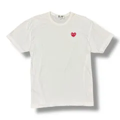 PLAY COMME des GARCONS AD2018 ハートワッペンTシャツ カットソー プレイコムデギャルソン AZ-T108 ホワイト XL 94355A6