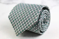 アレクサンダージュリアン ブランド ネクタイ 小紋柄 総柄 ハンドメイド PO メンズ グレー Alexander Julian 【中古】