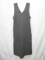 ◇ Θ Discoat ディスコート Vネック ノースリーブ ロング ワンピース サイズF ブラック系 レディース E  【1507010003377】