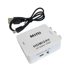 HDMI -AV オーディオおよびビデオ コンバーター 　HDスイッチャー　HDMI to AV変換コンバーター HDMI入力をコンポジット出力へ変換 1080P対応　(ホワイト)