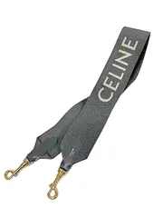 【中古】【美品】CELINE　セリーヌ　グレー　ジャカード ロングストラップ 　 ウール　現行品　定価70400円＿S13＿セルモアから出品＿s-0261-r13