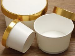 見切り品！アイスクリームカップ 金リングセット　SI-500S 10個