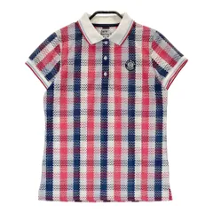 サイズ：0 JACK BUNNY ジャックバニー  半袖ポロシャツ チェック柄 レッド系 [240101394570]# ゴルフウェア レディース ストスト