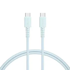 【新品・2営業日で発送】MOTTERU USB-C to USB-Cシリコンケーブル 100cm パウダーブルー(MOT-SLCC100-BL)