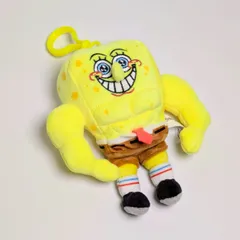 【 SpongeBob SquarePants ( スポンジボブ )  】スポンジボブ ムキムキマッチョver.  / ぬいぐるみキーホルダー / プラッシュキーホルダー 〚アメリカン雑貨 アメトイ〛のサムネイル