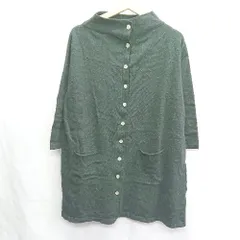 ◇ ⊇◎ studio CLIP スタディオクリップ ７分袖 ニットカーディガン サイズ表記なし グリーン系 レディース E  【1502060046374】