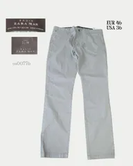 ZARA MANザラベーシックスリムチノパンツ淡グレーEUR46USA36のサムネイル