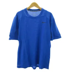 ナイキ NIKE 美品 ドライフィット DRY-FIT Tシャツ スウォッシュ ロゴ プリント メッシュ 半袖 XL 青 ブルー 0807 ●ECO