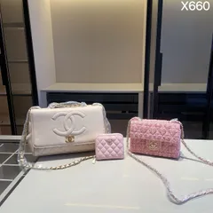 【今日特価】Chanel X660 3点セット, チェーンバッグ＆スクエアバッグ＆ウォレット, ピンク, 超お得なセット！ [本日特価|新品未使用品]